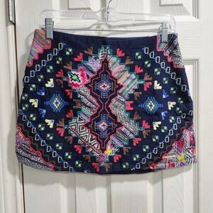 Zara Trafaluc embroidered mini skirt